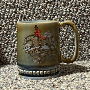 VINTAGE Wade Irish Porcelain Mug Fox Hunting Scene 12 oz